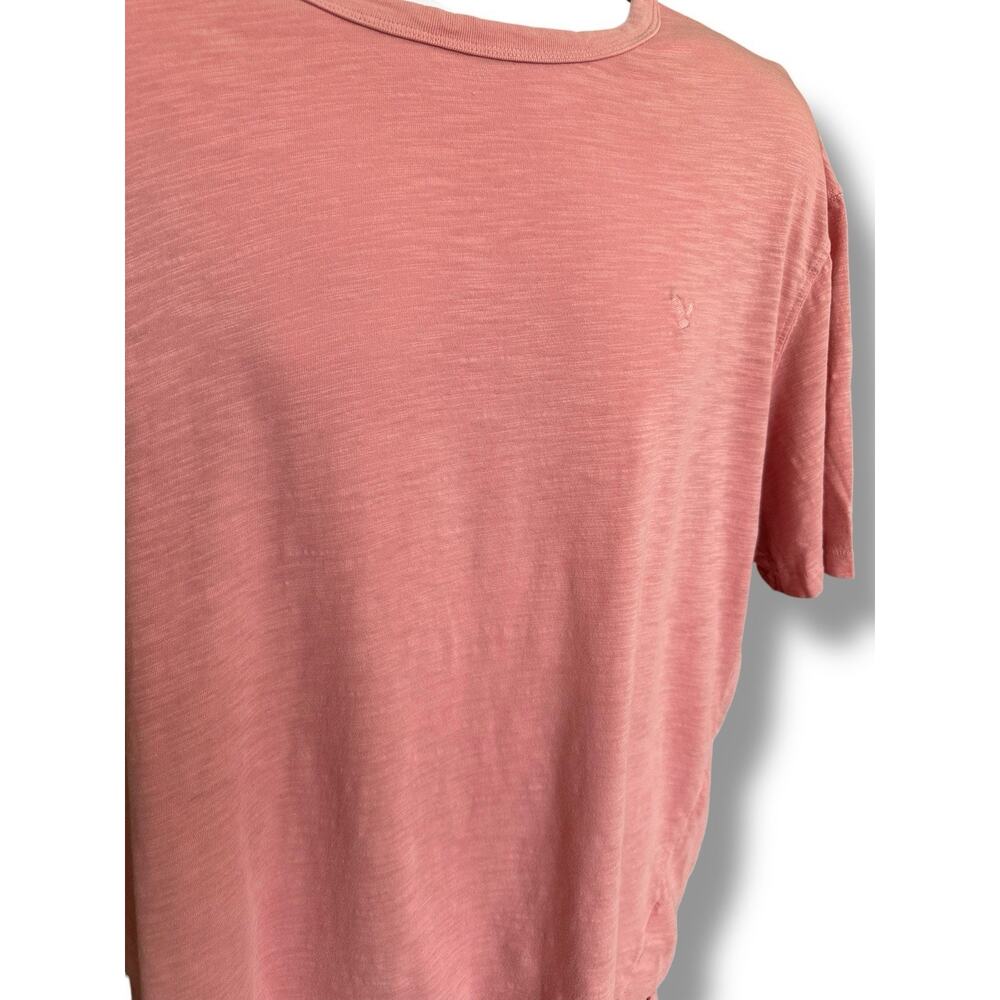 American Eagle Standard Fit Men's Short Sleeve Slub Cotton Pink T-shirt Size XL - Picture 4 of 6
